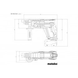 Marteau perforateur burineur 18 V sans fil KH 18 LTX 24 2 x 4,0 Ah Li-Power, ASC 55 - Metabo