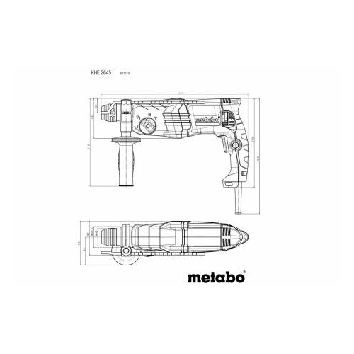 Coffret Marteau perforateur burineur SDS Plus filaire KHE 2645 - Metabo