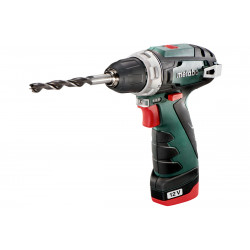 Coffret Perceuse visseuse 12 V sans fil PowerMaxx BS Basic 2 x 2,0 Ah Li-Power, LC12 de marque Metabo, référence: B7602600