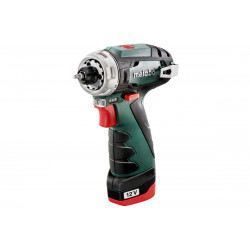 Coffret Perceuse visseuse 12 V sans fil PowerMaxx BS Basic 2 x 2,0 Ah Li-Power, LC12 - Metabo