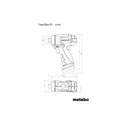 Coffret Perceuse visseuse 12 V sans fil PowerMaxx BS Basic 2 x 2,0 Ah Li-Power, LC12 - Metabo