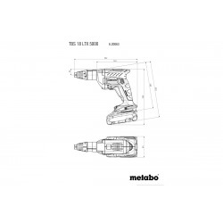 Coffret Visseuse 18 V sans fil TBS 18 LTX BL 5000 2 x 2,0 Ah Li-Power, SC 30 - Metabo