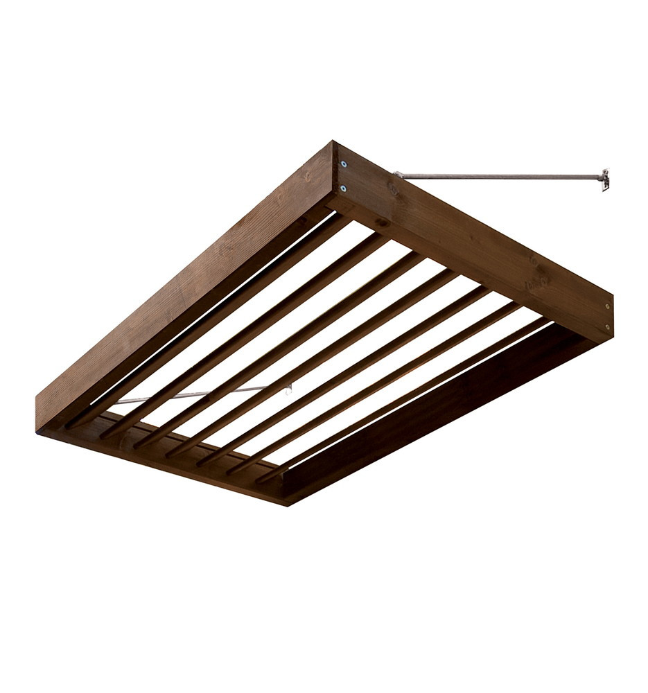 Auvent Lumilam en sapin traité pour porte d'entrée avec brise soleil en verre synthétique
