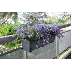 Support jardinière ergonomique anthracite - 60x16 à 26 cm - Acier époxy - Louis Moulin