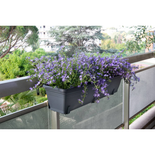 Support jardinière ergonomique anthracite - 60x16 à 26 cm - Acier époxy - Louis Moulin