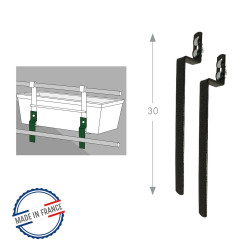 Kit anti bascule pour supports jardinières gris - 30 cm - Acier époxy - Louis Moulin