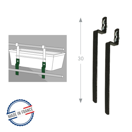 Kit anti bascule pour supports jardinières anthracite - 30 cm - Acier époxy - Louis Moulin