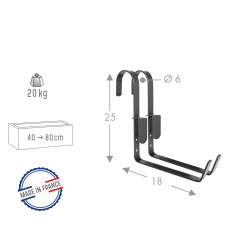 Lot de 2 supports crochet pour jardinière anthracite - 18 cm - Acier époxy - Louis Moulin