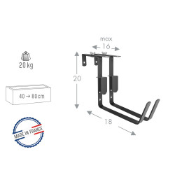 Lot de 2 supports fixations réglables pour jardinière - 18 cm - Acier époxy - Louis Moulin