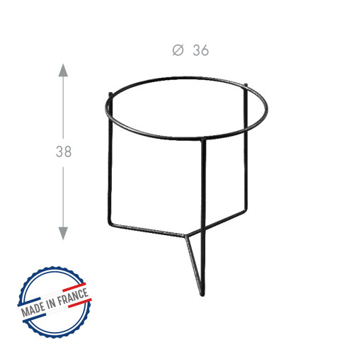 Tripode pour pot anthracite - 38x36 cm - Acier époxy - Louis Moulin