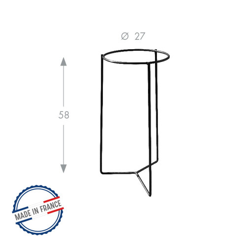 Tripode pour pot anthracite - 58x27 cm - Acier époxy - Louis Moulin