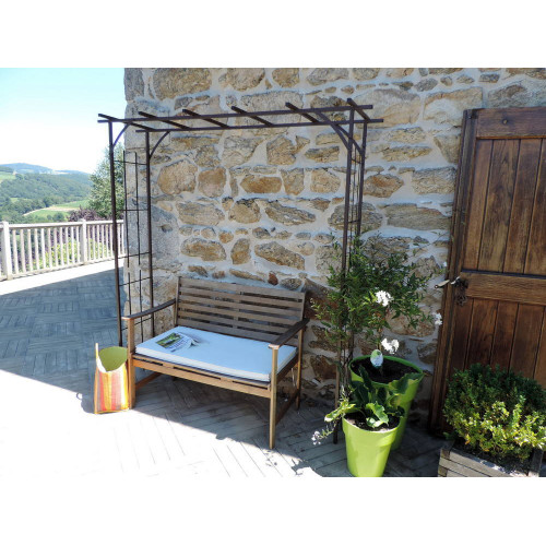 Pergola tube CAR20 fer vieilli - 187x40x198 cm - Acier époxy - Louis Moulin