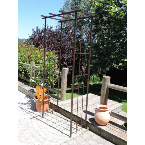 Pergola tube CAR20 fer vieilli - 97x40x198 cm - Acier époxy - Louis Moulin