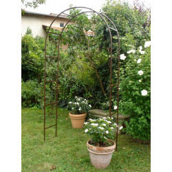 Arche tube ROND20 classique fer vieilli - 130x40x250 cm - Acier époxy - Louis Moulin