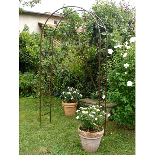 Arche tube ROND20 classique fer vieilli - 130x40x250 cm - Acier époxy - Louis Moulin