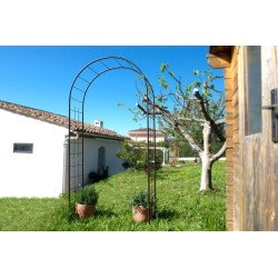 Arche tube ROND20 treillage fer vieilli - 130x40x250 cm - Acier époxy - Louis Moulin