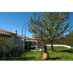 Arche tube ROND20 romantique fer vieilli - 130x40x250 cm - Acier époxy - Louis Moulin