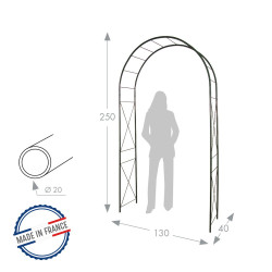 Arche tube ROND20 losange vert sapin - 130x40x250 cm - Acier époxy - Louis Moulin