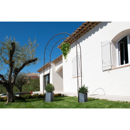 Arche tube ROND20 losange fer vieilli - 130x40x250 cm - Acier époxy - Louis Moulin