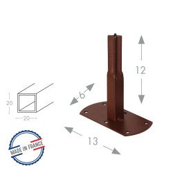 Pack 4 pieds tube CAR20 à visser fer vieilli - 13x6x12 cm - Acier époxy - Louis Moulin