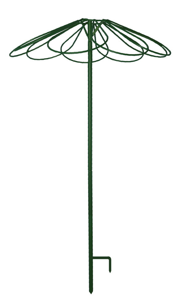 Tuteur parapluie 9 pétales vert sapin - 100x250 cm - Acier époxy