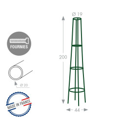 Tuteur colonne vert sapin - 44x200 cm - Acier époxy - Louis Moulin