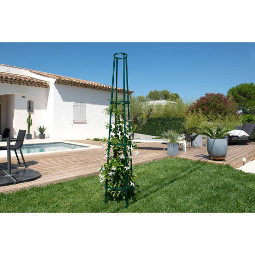 Tuteur colonne vert sapin - 44x200 cm - Acier époxy - Louis Moulin