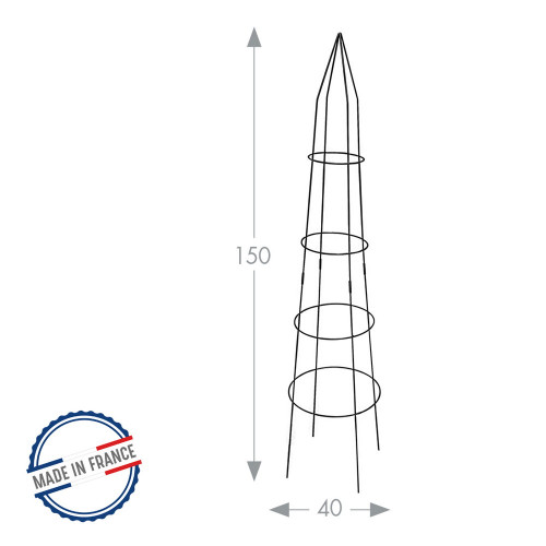 Tipis haut anthracite - 40x150 cm - Acier époxy - Louis Moulin