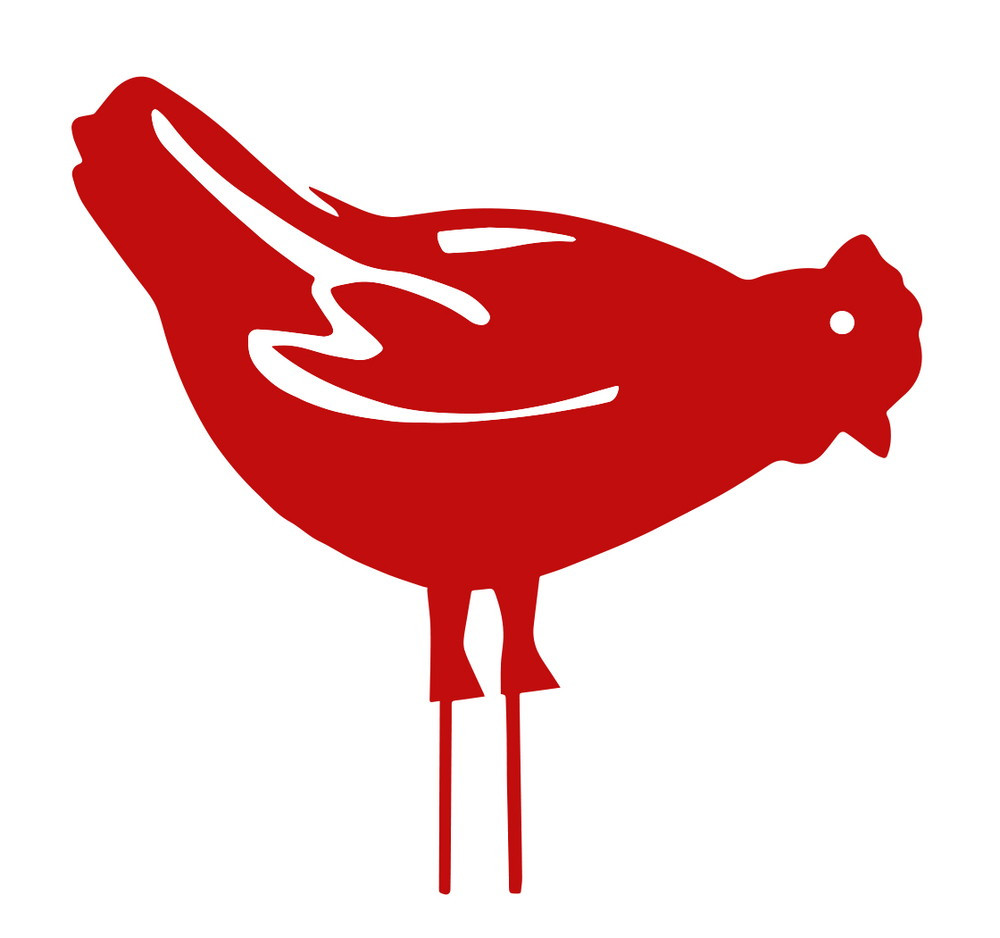 Figurine à piquer poule rouge - 28x39 cm - Acier époxy