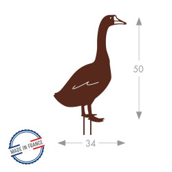 Figurine à piquer oie fer vieilli - 50x34 cm - Acier époxy - Louis Moulin