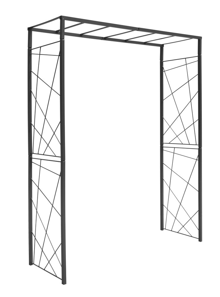 Arche de jardin Mandala en acier tubes carrés grand modèle + 4 supports poteaux à enfoncer - vue 2