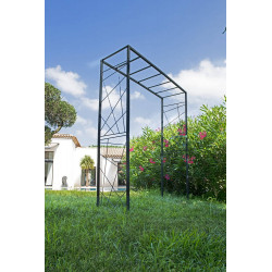 Pergola tube CAR25 mandala anthracite - 155x50x198 cm - Acier époxy - Louis Moulin