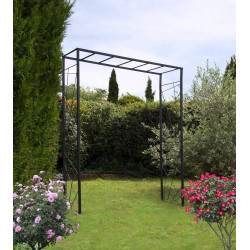 Pergola tube CAR25 mandala anthracite - 155x50x198 cm - Acier époxy - Louis Moulin