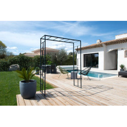 Pergola tube CAR25 Linéale anthracite - 155x50x198 cm - Acier époxy - Louis Moulin