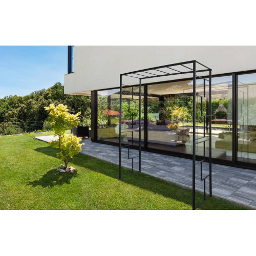 Pergola tube CAR25 Linéale anthracite - 155x50x198 cm - Acier époxy - Louis Moulin