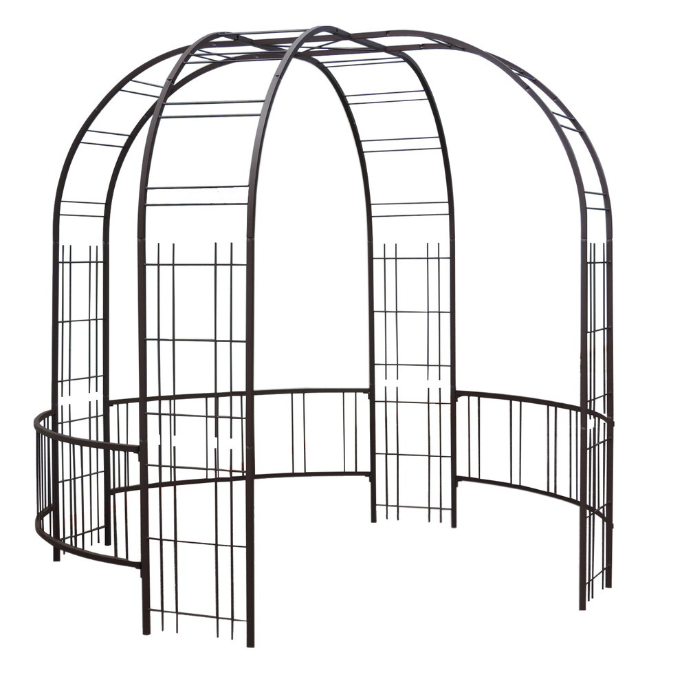 Kiosque premium tube CAR25 fer vieilli - 265x250 cm - Acier époxy