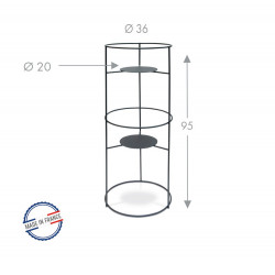 Porte plante 2 étages anthracite - 95x36 cm - Acier époxy - Louis Moulin