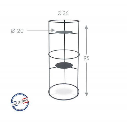 Porte plante 2 étages anthracite - 95x36 cm - Acier époxy - Louis Moulin