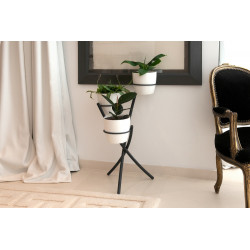 Porte plantes tube ROND20 3 pots anthracite H. 77 pour pot 20 cm - Acier époxy - Louis Moulin