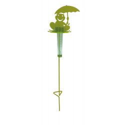 Support Pluviomètre à piquer grenouille vert anis - H. 1,16 m - Acier époxy de marque Louis Moulin, référence: J7618400