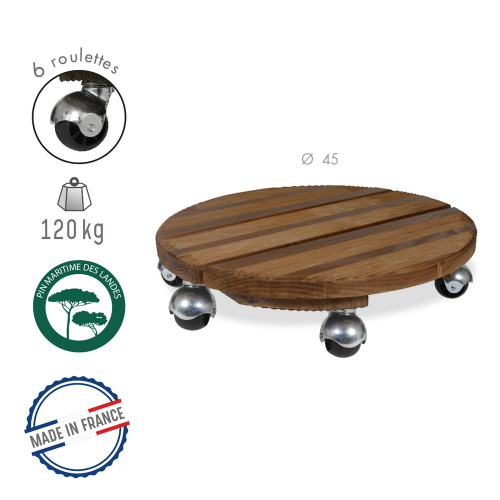 Roule plante BOIS rond naturel - 45 cm - Bois - Louis Moulin