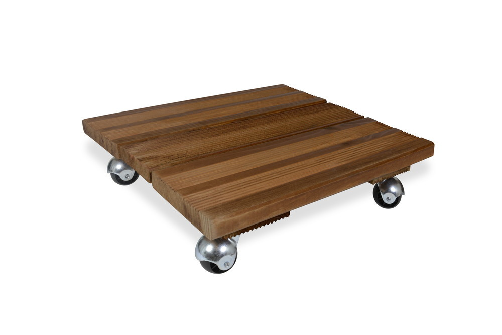 Roule plante BOIS carré naturel - 40x40 cm - Bois