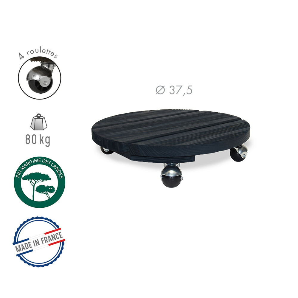 Roule Plante Louis Moulin Extensible 34-51cm Gris Anthracite - 100kg Charge Max - Fabriqué En France