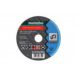 Meules de tronçonnage Flexiamant super 125x1,6x22,2 acier de marque Metabo, référence: B7623300