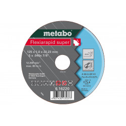 Meules de tronçonnage Flexiarapid super 125x1,0x22,2 acier inoxydable de marque Metabo, référence: B7623700