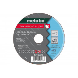 Meules de tronçonnage Flexiarapid super 125x1,6x22,2 acier inoxydable - Metabo