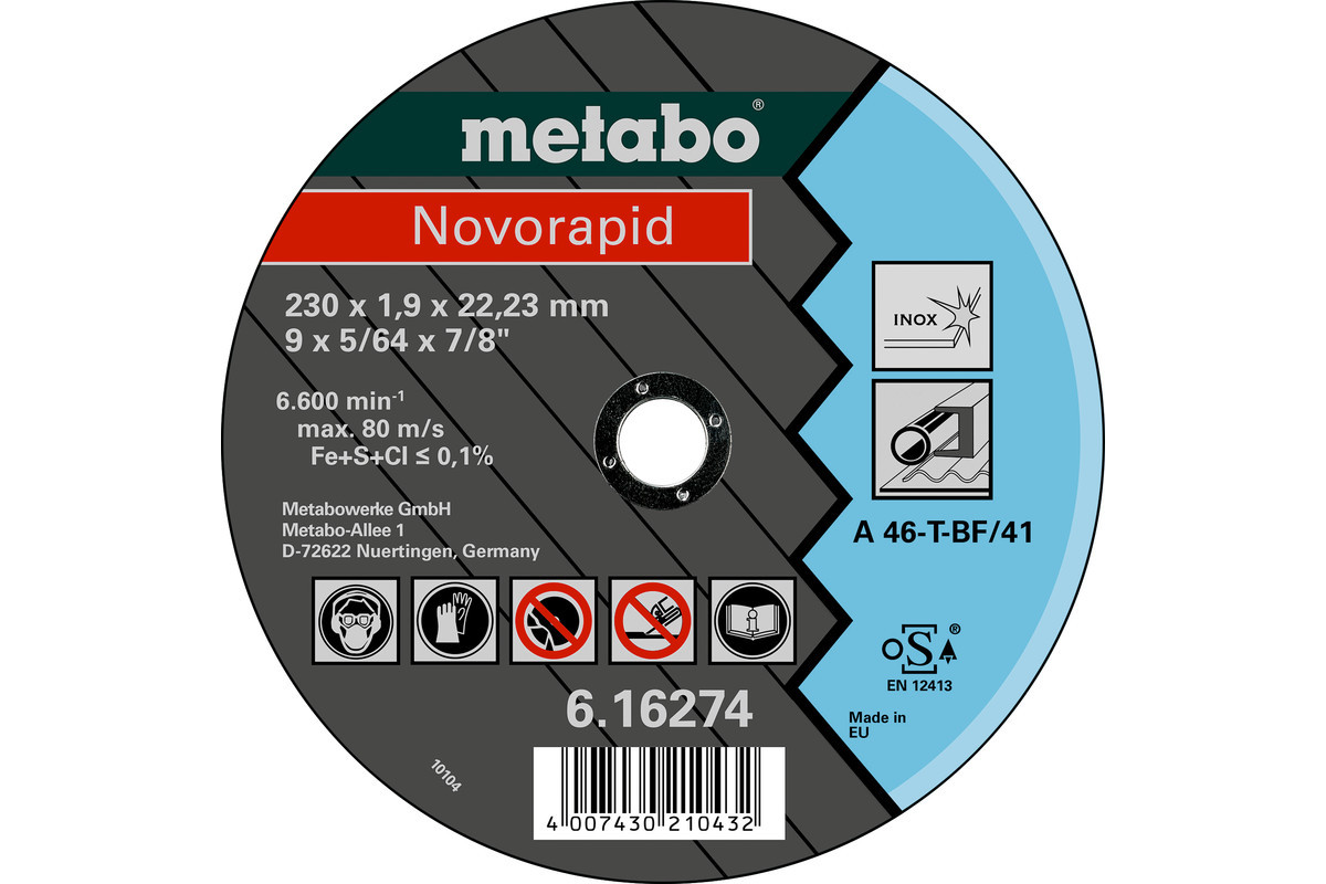 Metabo Novorapid 616274000 Disque à tronçonner 230 mm 25 pc métal - vue 3