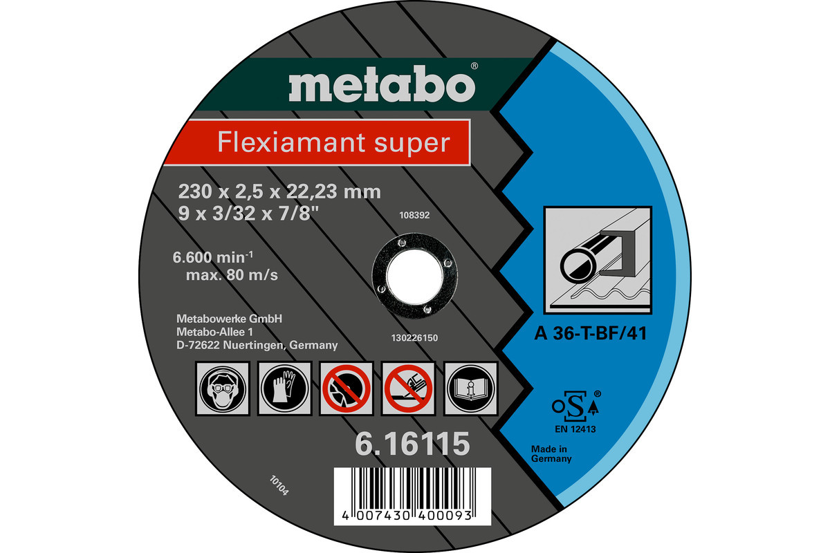 Metabo Meules de tronçonnage Flexiamant super 180x2 0x22 2 acier