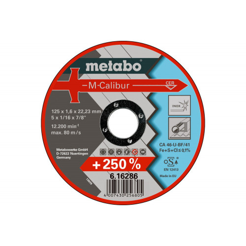 Meules de tronçonnage M-Calibur 125x1,6x22,23 mm - Metabo