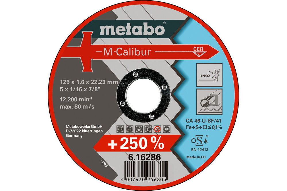 Disque à tronçonner Metabo Calibur 616286000 125 mm 22.23 mm Haute performance - vue 2
